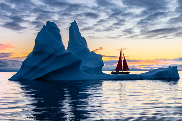 Iceberg with Sailboat